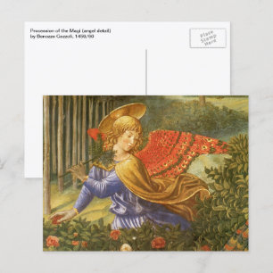 Postal Transformación del Ángel Magi por Benozzo Gozzoli
