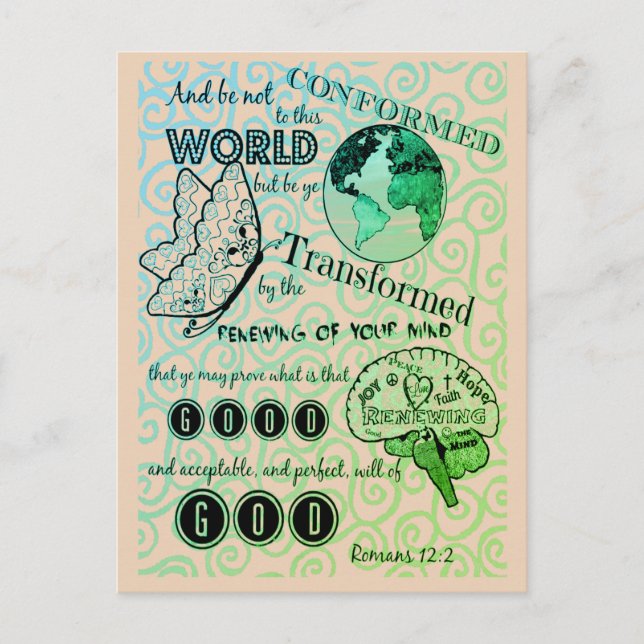 Postal Transformar romanos 12:2 (Anverso)