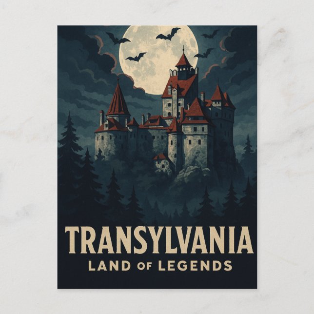Postal Transilvania Mística – El Castillo de Drácula (Anverso)