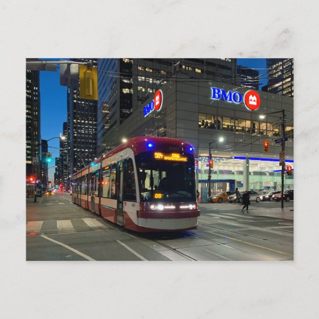 Postal Transit Toronto Postcard 004 - Flexity at King/Bay (Anverso)