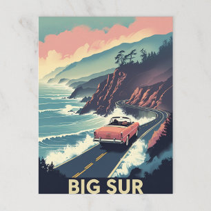 Postal Transportación de la Costera Retro Big Sur