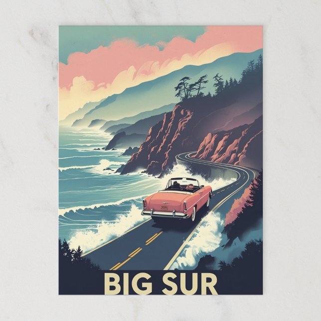 Postal Transportación de la Costera Retro Big Sur (Subido por el creador)