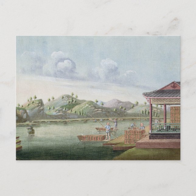 Postal Transporte de cajas de té (con papel) (Anverso)