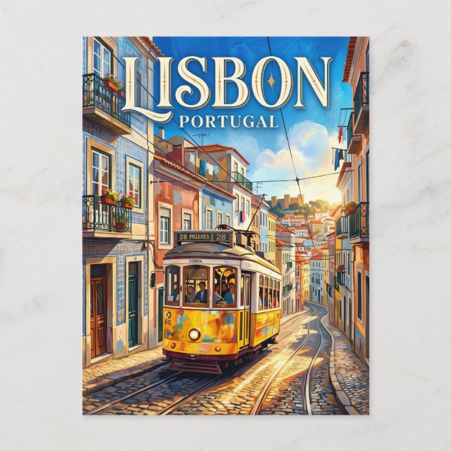 Postal Tranvía 28 Portugal (Anverso)