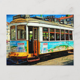 Postal Tranvía callejero en Lisboa