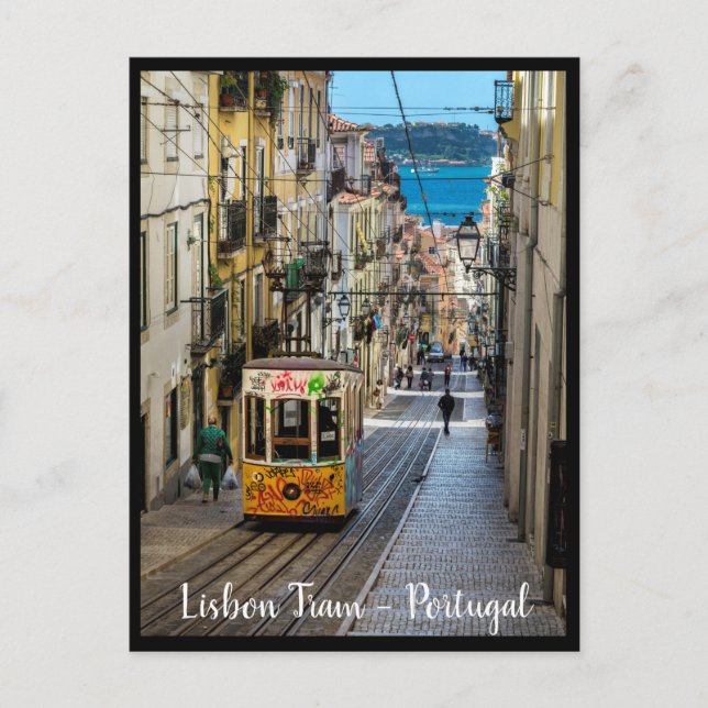 Postal Tranvía de Lisboa. Ciudad de Lisboa, Portugal Tarj (Anverso)