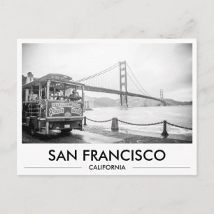 Postal Tranvía de San Francisco en el Puente Golden Gate