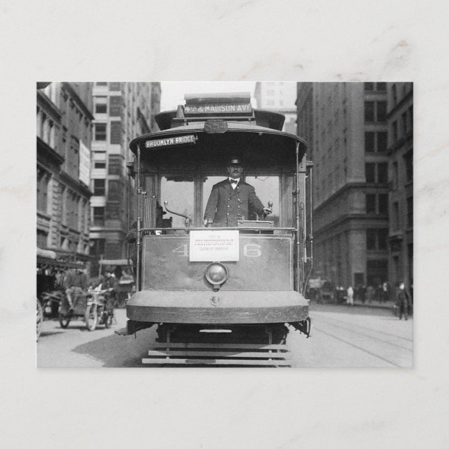 Postal Tranvía del Puente de Brooklyn, 1915 (Anverso)