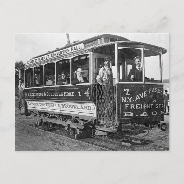 Postal Tranvía en Washington D.C., 1890 (Anverso)