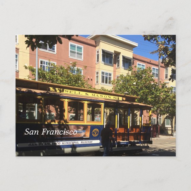 Postal Tranvía por cable de San Francisco (Anverso)