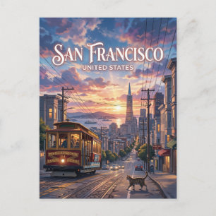 Postal Tranvía por cable de San Francisco California