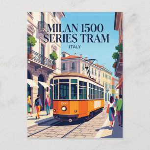 Postal Tranvía Serie 1500 de Milán Italia