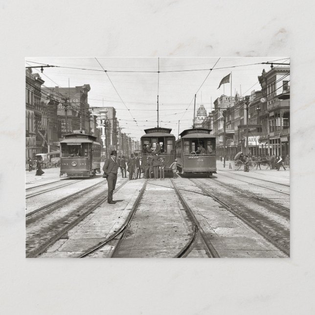 Postal Tranvías de Nueva Orleans, 1907 (Anverso)