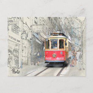 Postal Tranvías de Porto Portugal