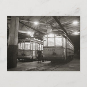 Postal Tranvías en la Terminal, 1943