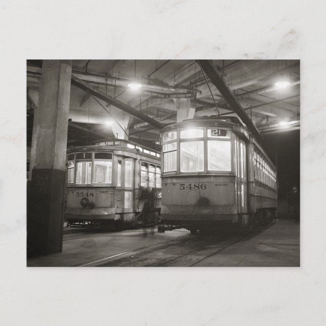 Postal Tranvías en la Terminal, 1943 (Anverso)