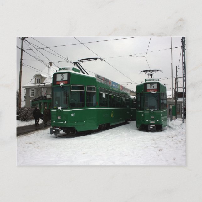 Postal Tranvías suizos en el depósito BVB M-Parc, Basilea (Anverso)