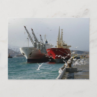 Postal Tranvías y gaviotas, puerto neerlandés, AK
