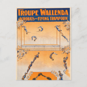 Postal Trapecio, Acróbatas Y Trampolin Volador