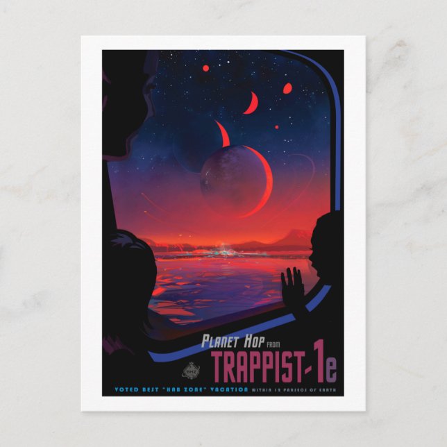 Postal TRAPPIST-1e - Visiones del futuro de la NASA (Anverso)