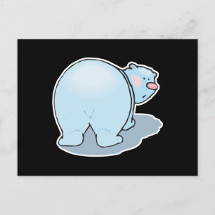 Postal trasero de oso polar lindo