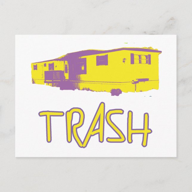 Postal Trash del parque del remolque blanco Escurrimiento (Anverso)