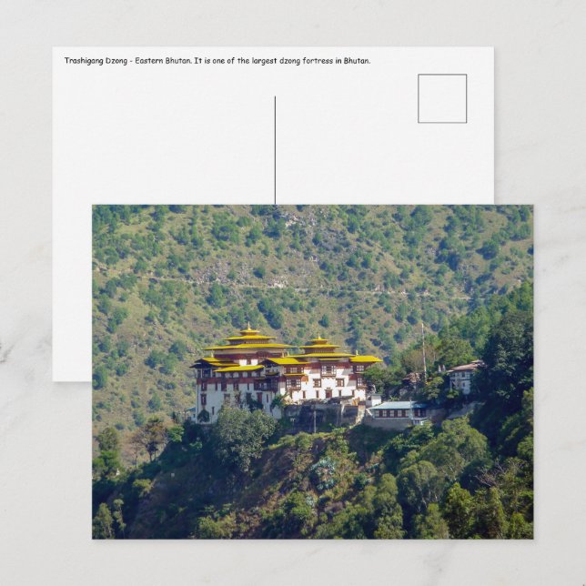 Postal Trashigang Dzong - Bhután oriental (Anverso / Reverso)