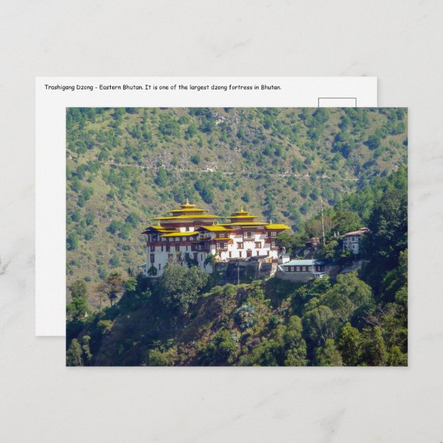 Postal Trashigang Dzong - Este de Bután (Anverso / Reverso)