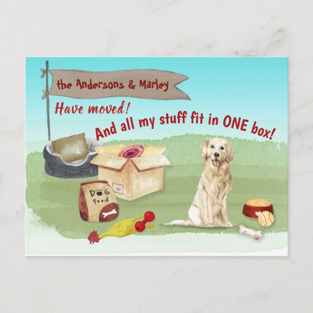 Postal Trasladando juguetes de perro de la recuperación d (Anverso)