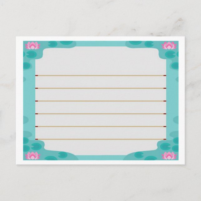 Postal Traslado de animales Nueva Leaf Lilly Pond Stacion (Anverso)