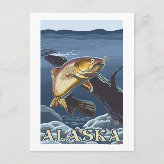 Postal Traslado de pesca de trucha - Viajes de época (Anverso)