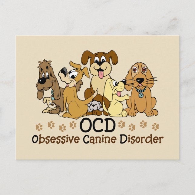 Postal Trastorno obsesivo canino OCD Perro Perro (Anverso)