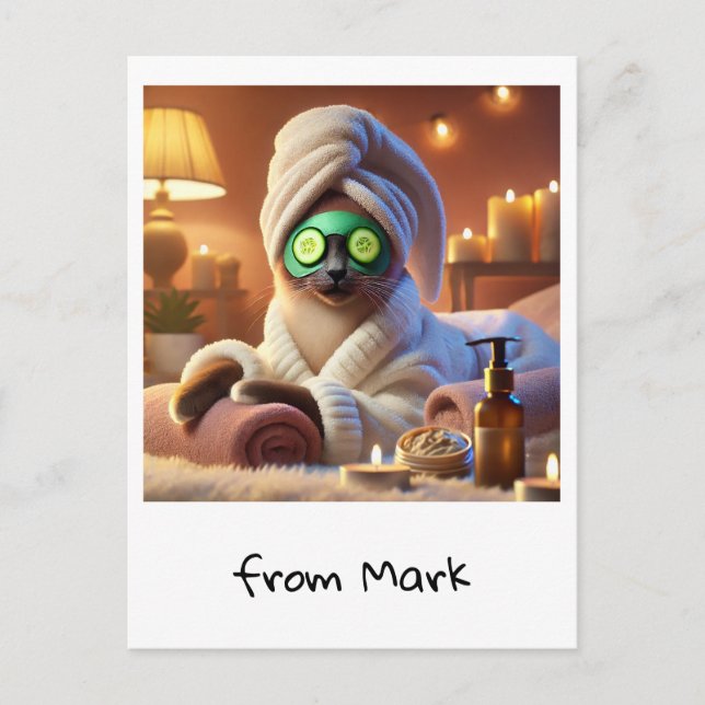 Postal Tratamiento de Cat con Cucumber Spa (Anverso)