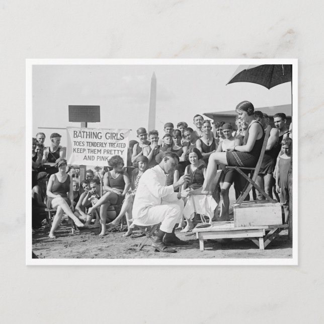 Postal Tratamientos De Toque En La Playa, 1922 (Anverso)