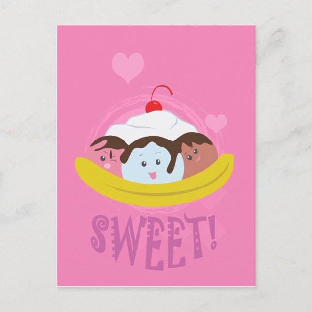Postal Tratamientos dulces - ¡Banana Split! (Anverso)