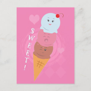 Postal Tratamientos dulces - ¡helado de cono!