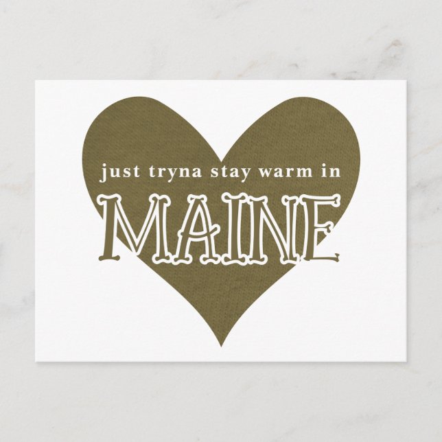 Postal Tratando de mantenerse caliente en Maine (Anverso)