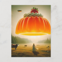 Postal Trato dulce naranja en la pastura láctea Surreal