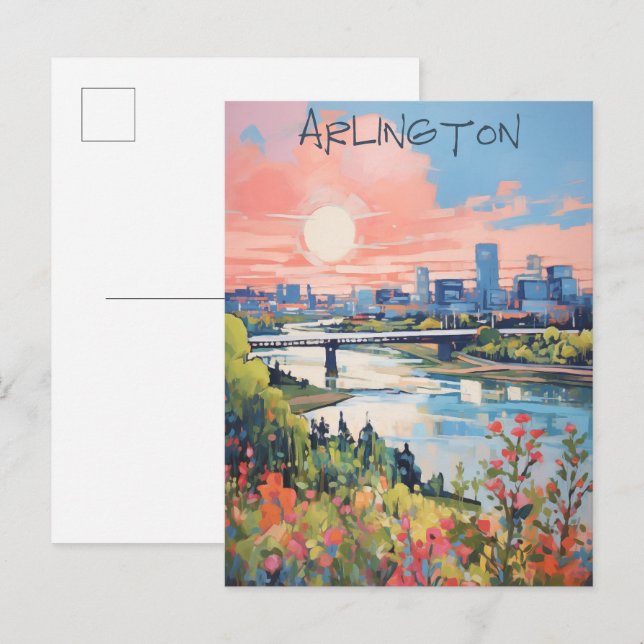Postal Travel Aesthetic City Arlington Dallas Texas (Anverso / Reverso)
