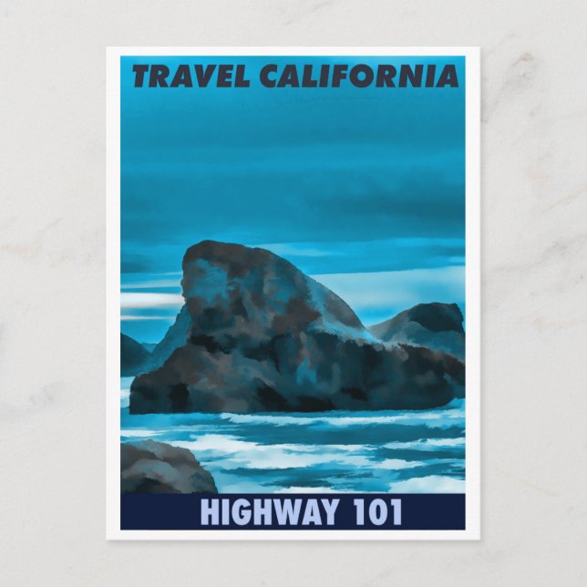 Postal Travel California, Highway 101, Retro Travel (Anverso)