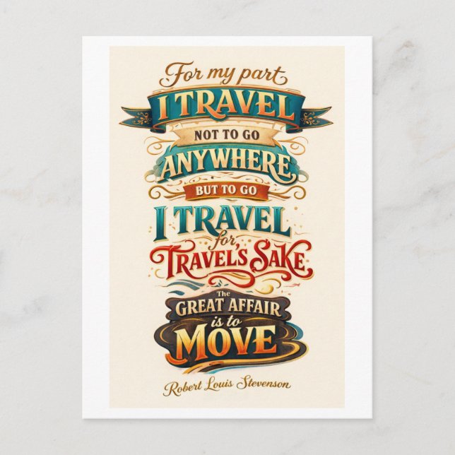 Postal Travel Quote: The Great Affair Is to Move (Anverso)