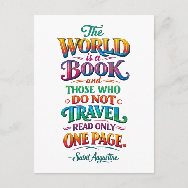 Postal Travel Quote: The World Is a Book (Anverso)