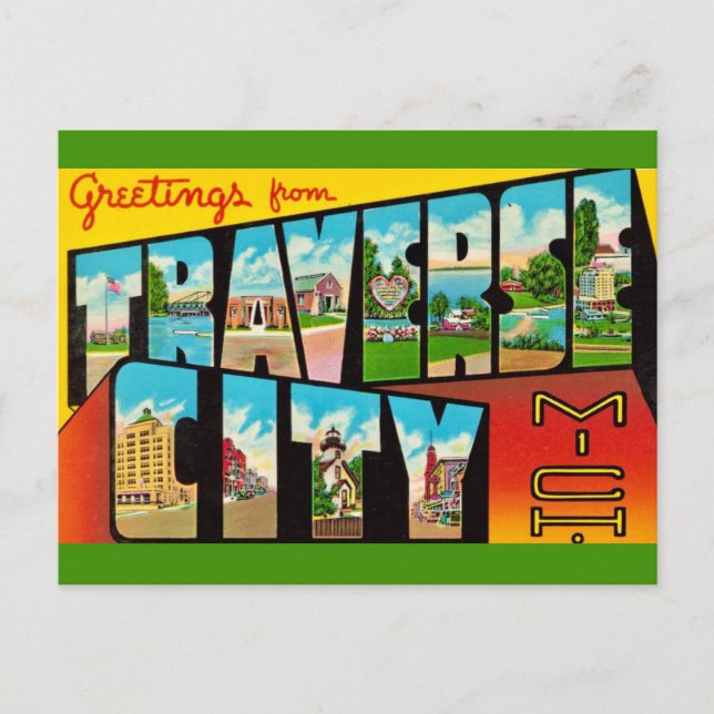 Postal Traverse City Michigan Greeting (Anverso)