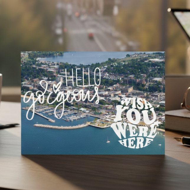 Postal Traverse City Michigan Hola Gorgeous (Northern Michigan charm in every note.)