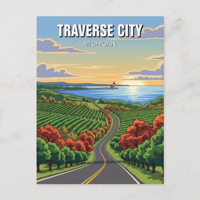 Postal Traverse City Michigan Travel (Anverso)