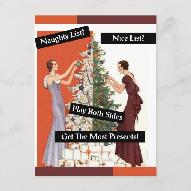 Postal traviesa o agradable, vintage, gracioso, Navidad (Anverso)