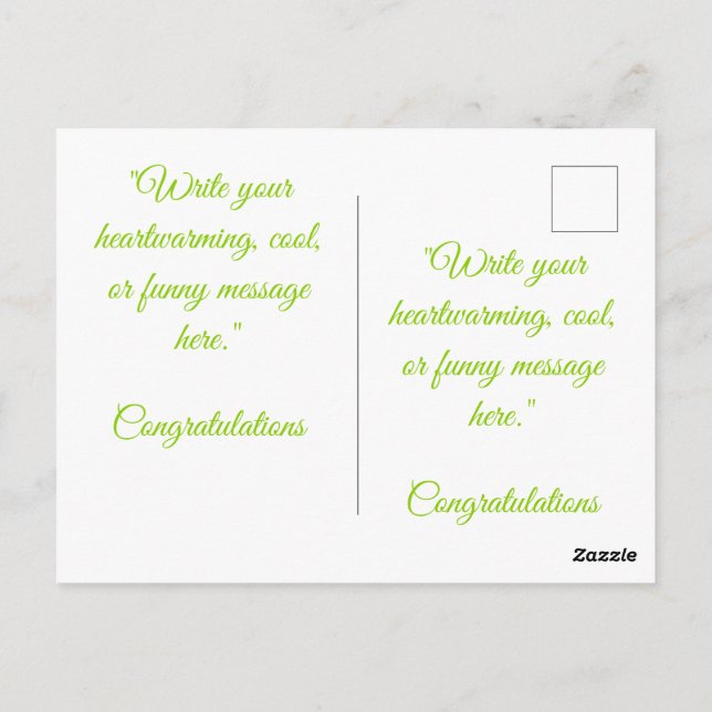 Postal Travieso Verde PERSONALIZABLE (Reverso)