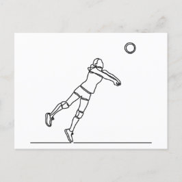 Postal trazado de línea liberiana de voleibol