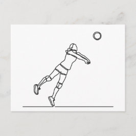 Postal trazado de línea liberiana de voleibol