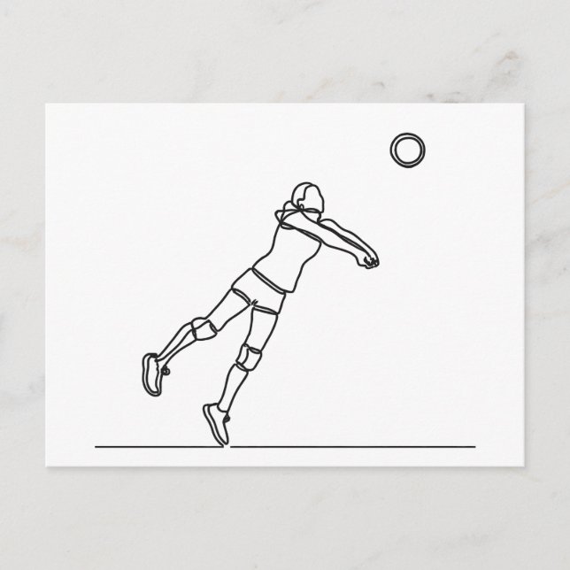 Postal trazado de línea liberiana de voleibol (Anverso)